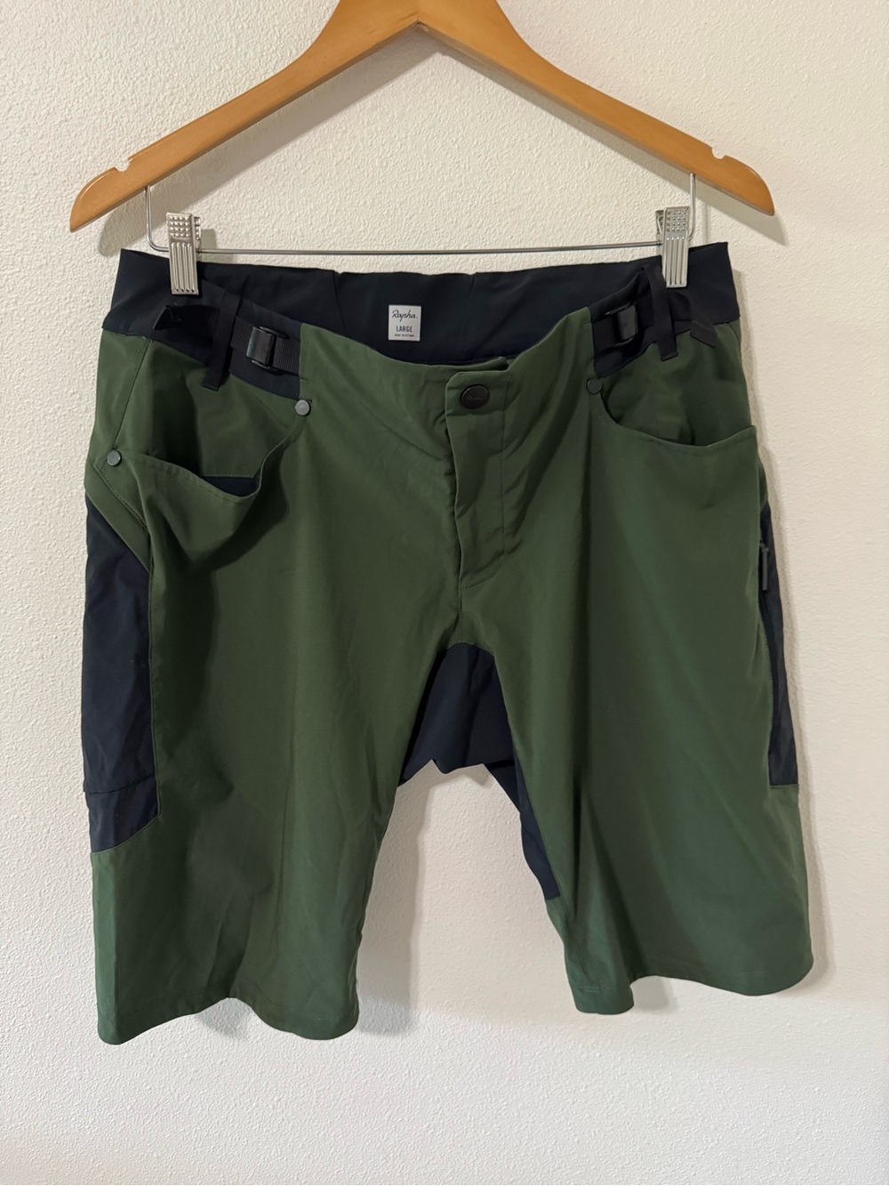Rapha Trail Lightweight Shorts Dark Forest Green Cycling Performance-Large